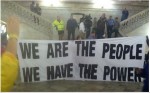 People have the power; protest in Ferguson City Hall in 2014.