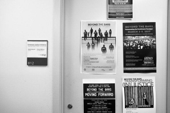 The door to the Criminal Justice Initiative at the Columbia Center for Justice.