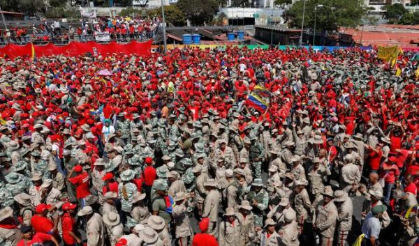 rally in support of maduro and in celebration of the 20th anniversary of election of hugo chavez reuters. e1549220160364