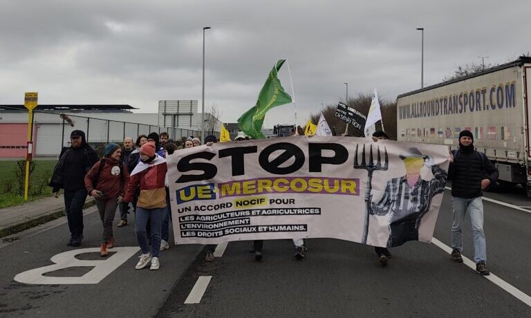 Farmers Mobilise At Liège Airport Against The EU-Mercosur Agreement