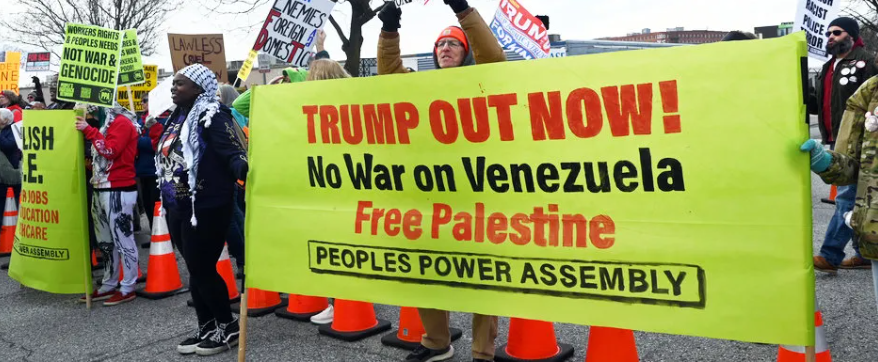 At Army–Navy Game, Activists Confront Trump Over Venezuela