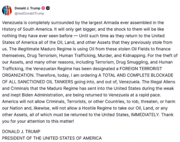 Trump Admits He Wants To Take Venezuela’s Oil